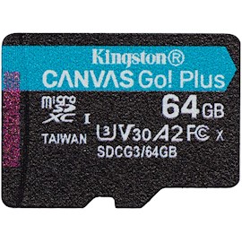 მეხსიერების ბარათი Kingston SDCG3/64GBSP 64GB microSDXC C10 UHS-I U3 A2 R170/W70MB/s